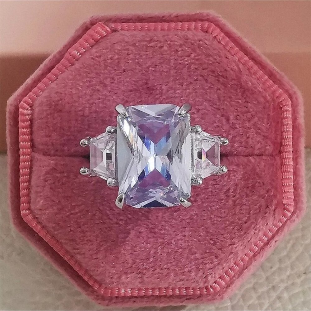 NEW ENGAGEMENT S925 STERLING SILVER DIAMOND RING - Picture 6 of 6